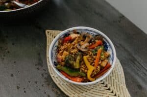 turkey and vegetable stir fry for